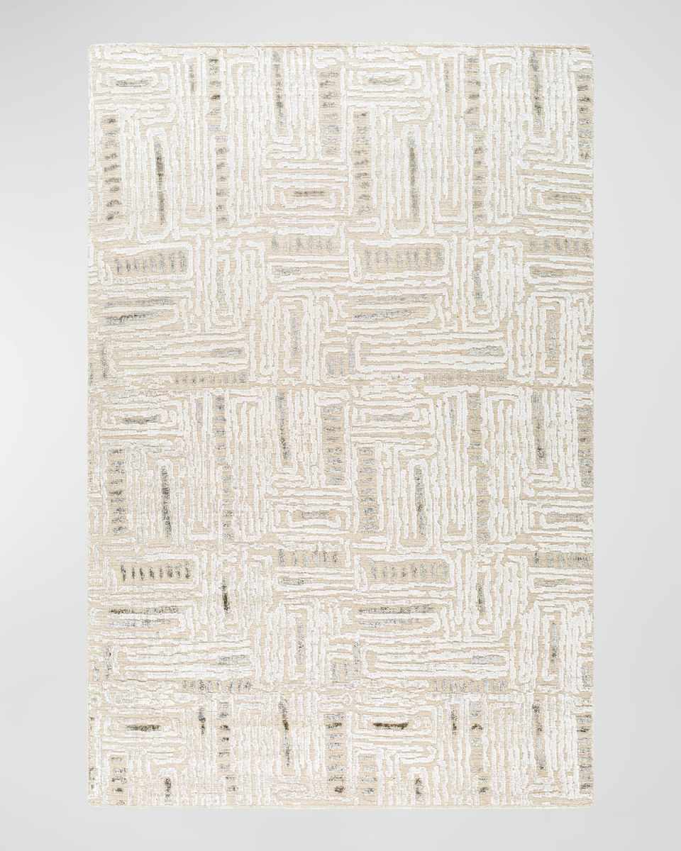 Amina Beige Hand-Knotted Rug, 9' x 12'